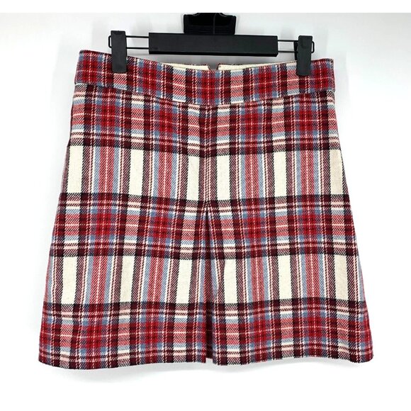 J.Crew Nello Gori Skirt Plaid Wool Blend Pleated Mini Lined - Picture 4 of 11